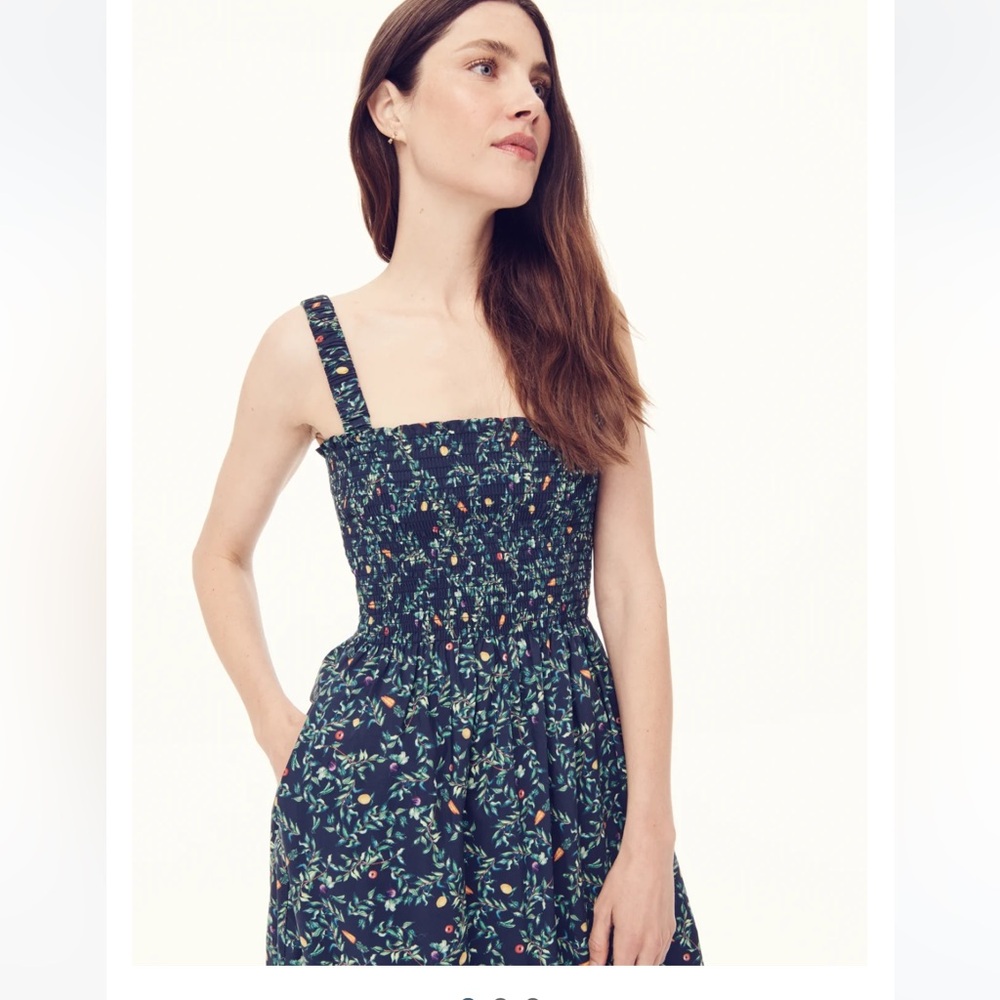 Hill house Anjuli Nap Dress, Size Medium, Midnight Garden Print